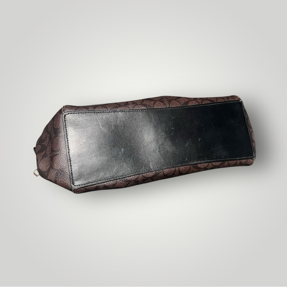 Coach Hallie Shoulder Bag In Signature Canvas Brown / Black F80298 & Wallet - Picture 5 of 16